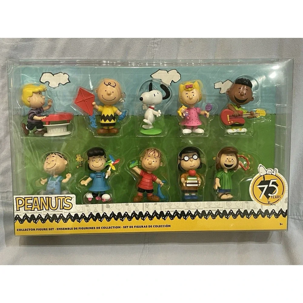 NEW Just Play Co - Peanuts - 10 Piece Collector Figure Set - 75 Years of Snoopy